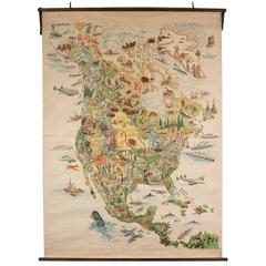 Used Large Pictorial Map of North America by Palmer & Associates, Los Angeles