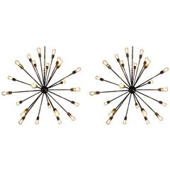 Pair of Large Vintage Sputnik Chandeliers