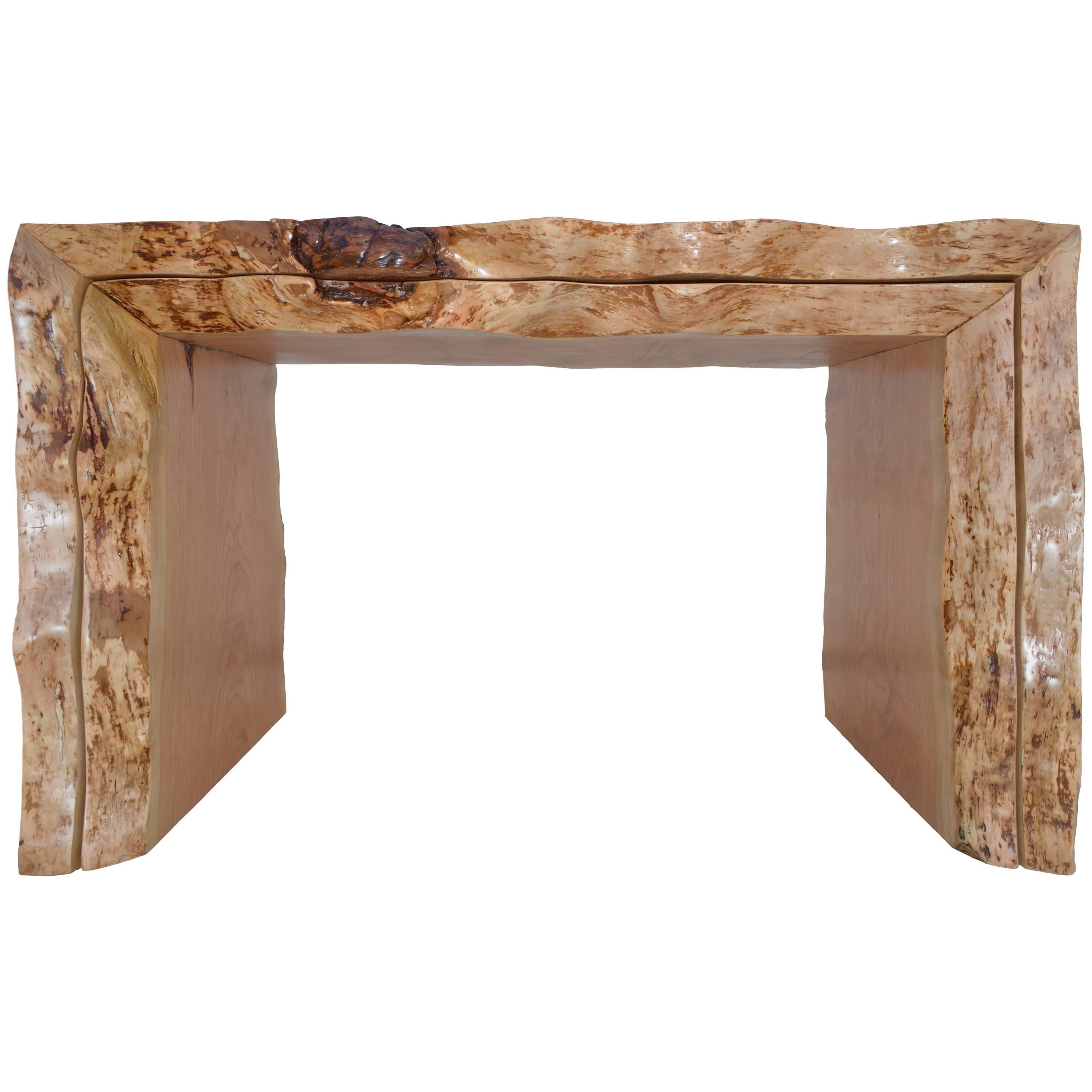 Nesting Tables with Sculptural Live Edge Design Custom Made by Petersen Antiques
