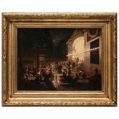 Party in the Park Oil on Original Canvas by E. Laurent, 19th Century Party in the Park Oil on Original Canvas by E. Laurent, 19th Century