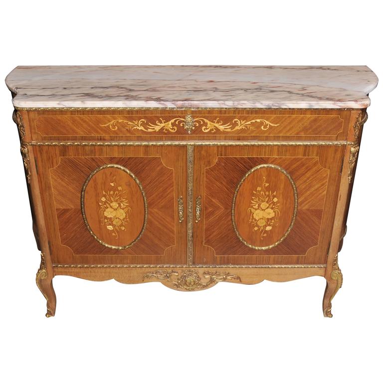 Louis XV Style or Credenza Marquetry Inlay at 1stDibs