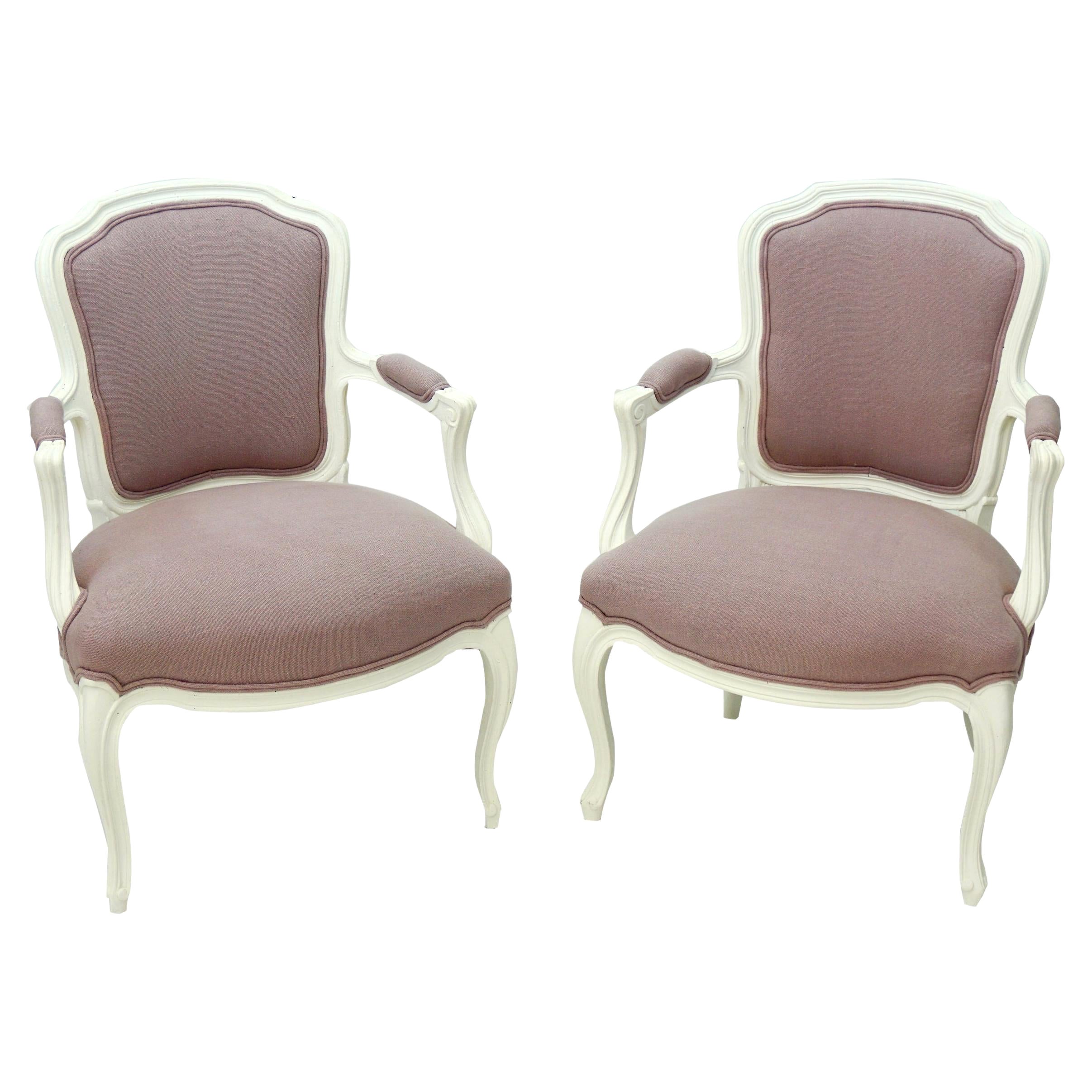 Paire de fauteuils vintage français de style Louis XV en vente