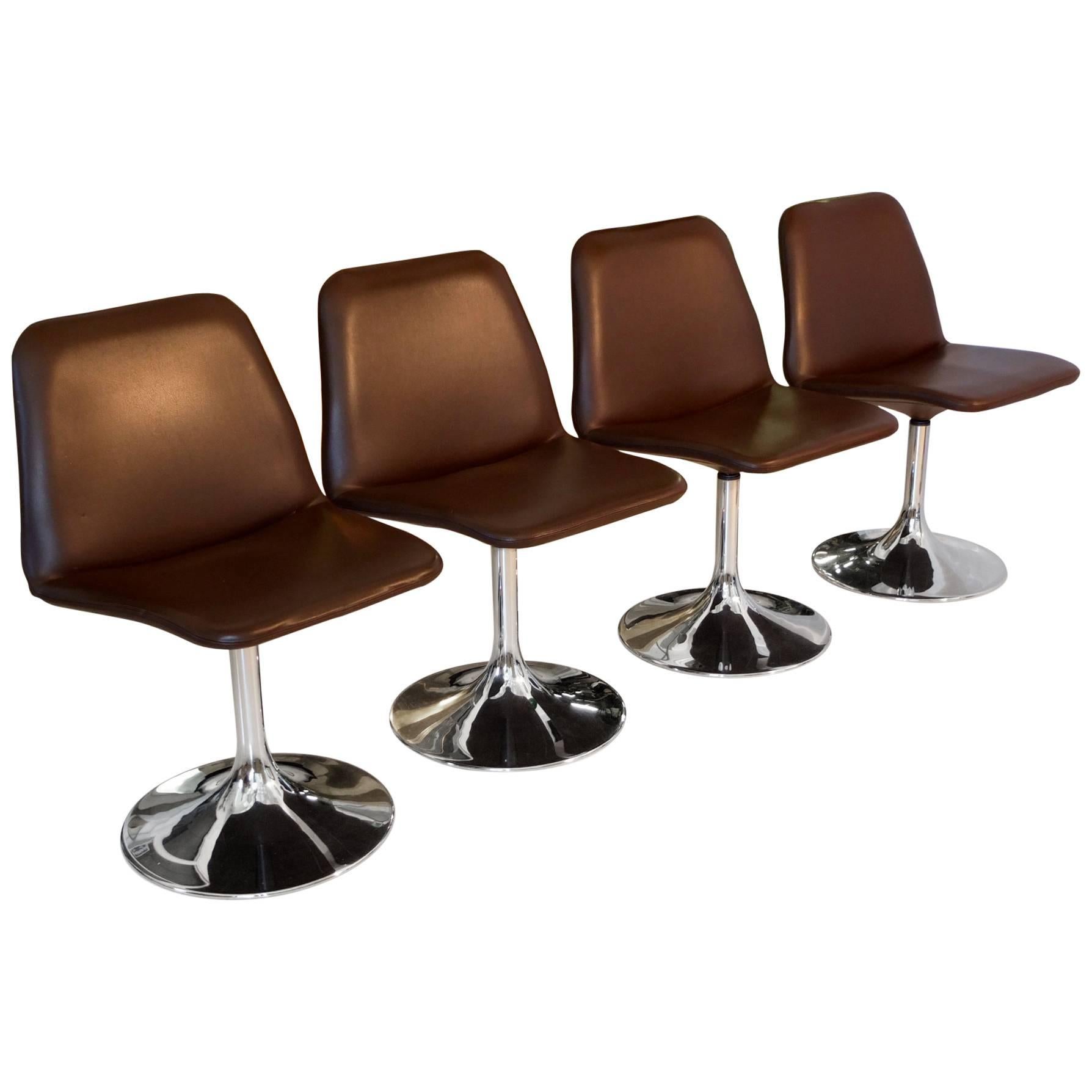 Set of Four Vinga Swivel Chairs by Börje Johanson