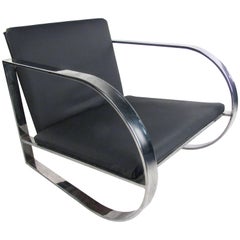 John Mascheroni for Swaim Originals Chrome Frame Lounge Chair