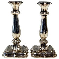 Silver 13 Lot Pair of Biedermeier Candlesticks Budapest Hungary Made 1840-1850 8