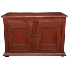 Antique Barn Red Painted Two-Door Buffet