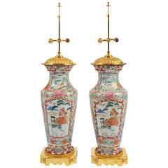 Antique Pair of Late 19th Century Ormolu-Mounted Japanese Vases with Peacock Motif