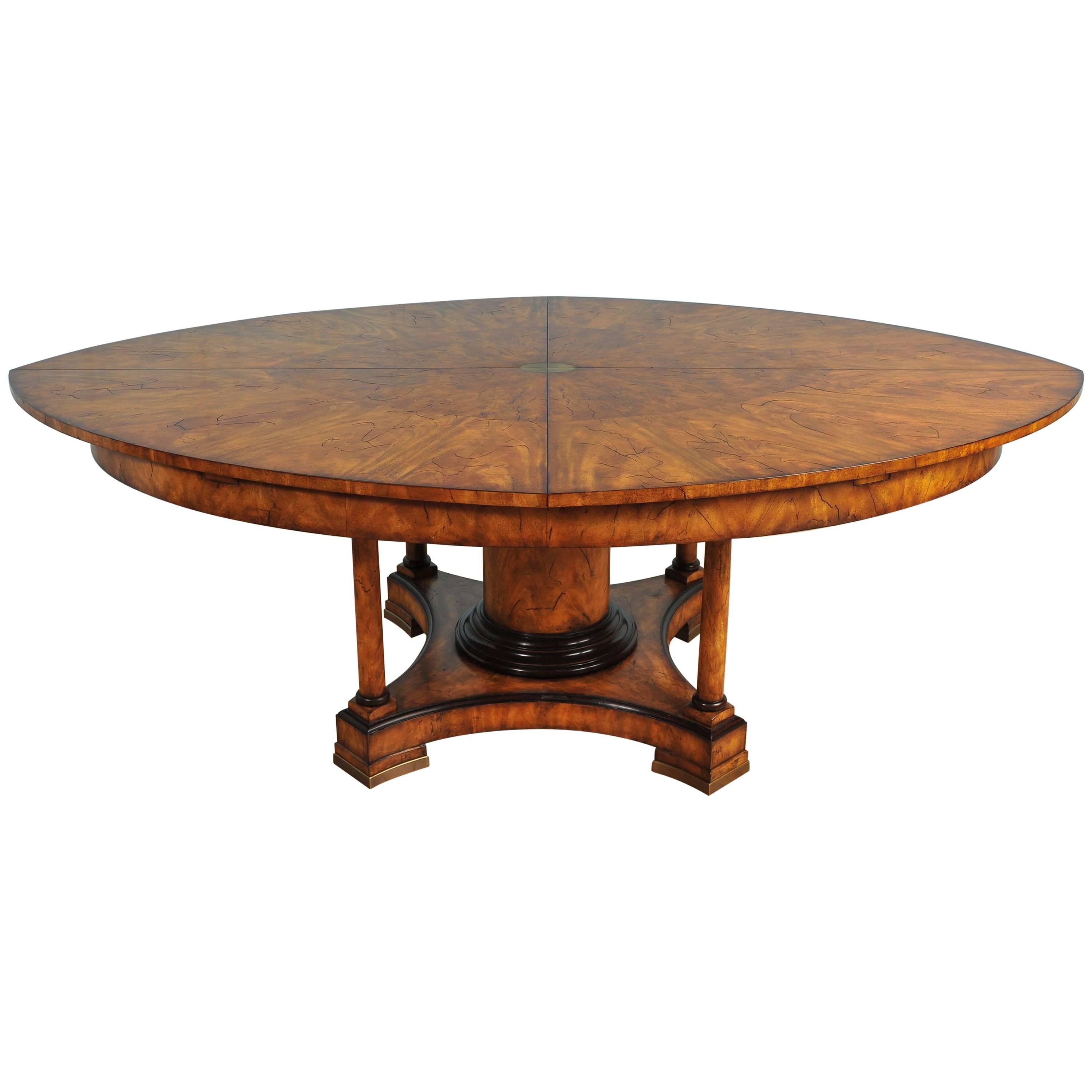 Oval Mahogany Extending Dining Table with Leaf Rack