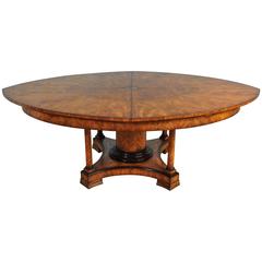 Oval Mahogany Extending Dining Table with Leaf Rack