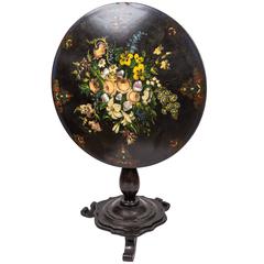 English Papier Mâché Tilt Top Table