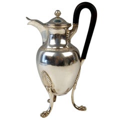 Silver Empire Chocolate Coffee Pot with Handle by F.Hellmayer Vienna, circa 1809