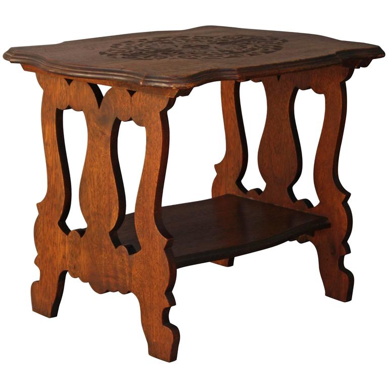 1920s Carved Spanish Revival Side Table For Sale at 1stDibs