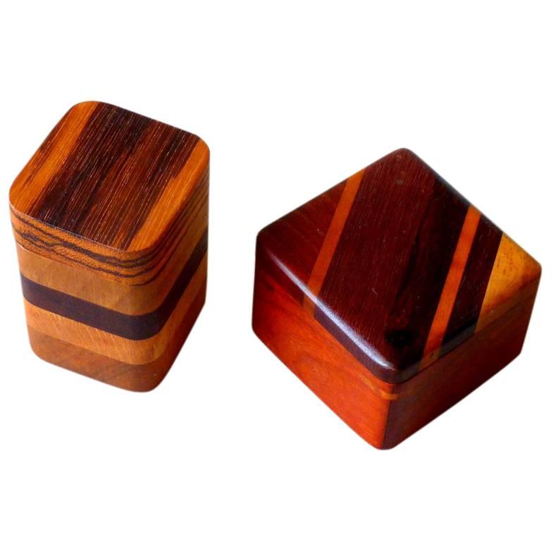 Two Rare Wood Heirloom Boxes by Timothy Lydgate For Sale
