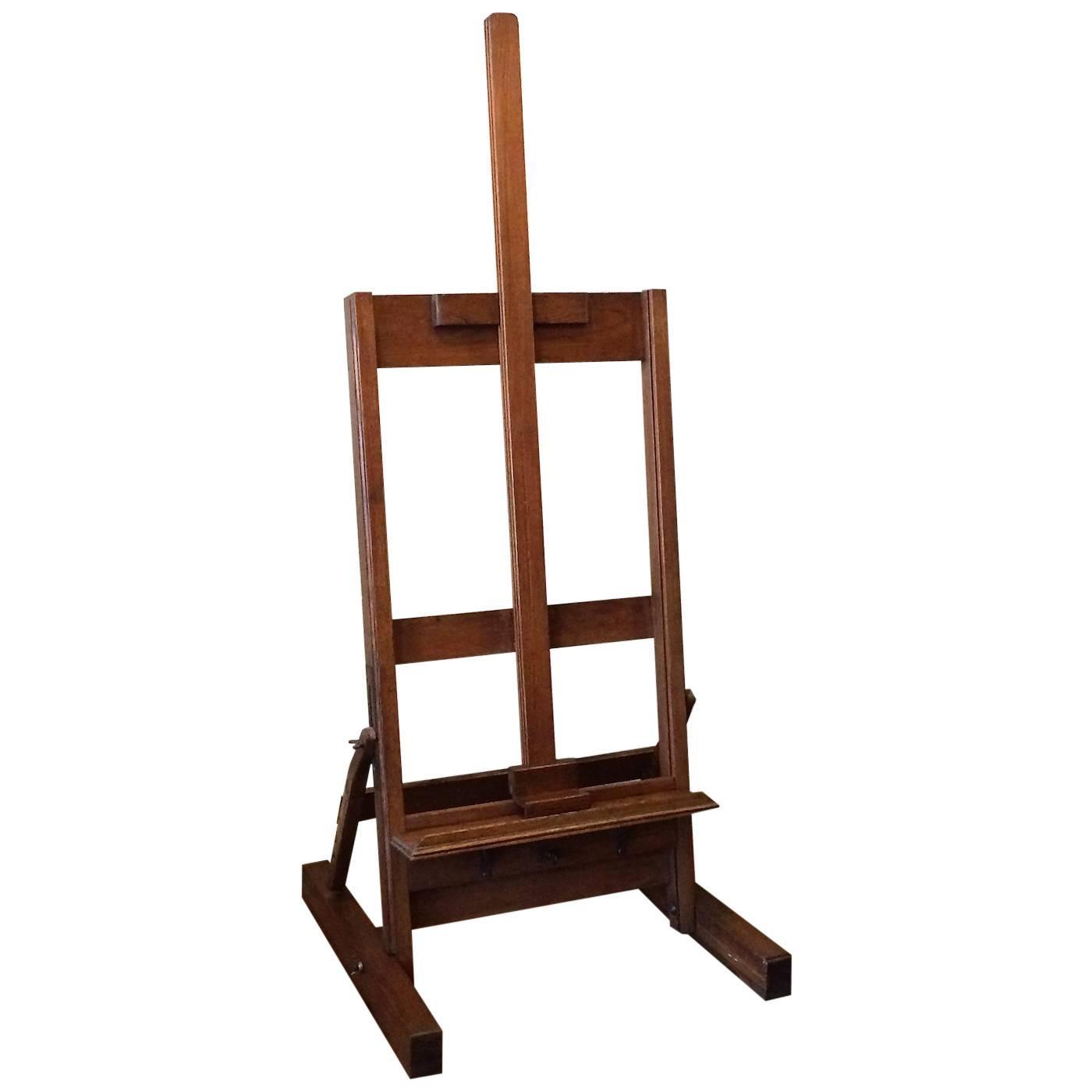 1920s Large Format American Craftsman Rolling Oak Artist Easel at 1stdibs