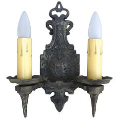 1920s Cast Double Light Sconce