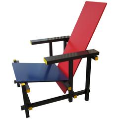 Red and Blue Lounge Chair by Gerrit Rietveld Cassina