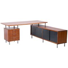 1950s Cees Braakman Pastoe L-Shaped Executive Desk, Netherlands