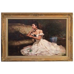 Breathtaking An He Original Oil Painting in Gilded Frame