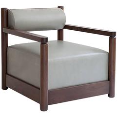 Burke Armchair Solid Wood and Leather