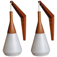 Pair of Mid-Century Holmegaard Teardrop Wall Lights