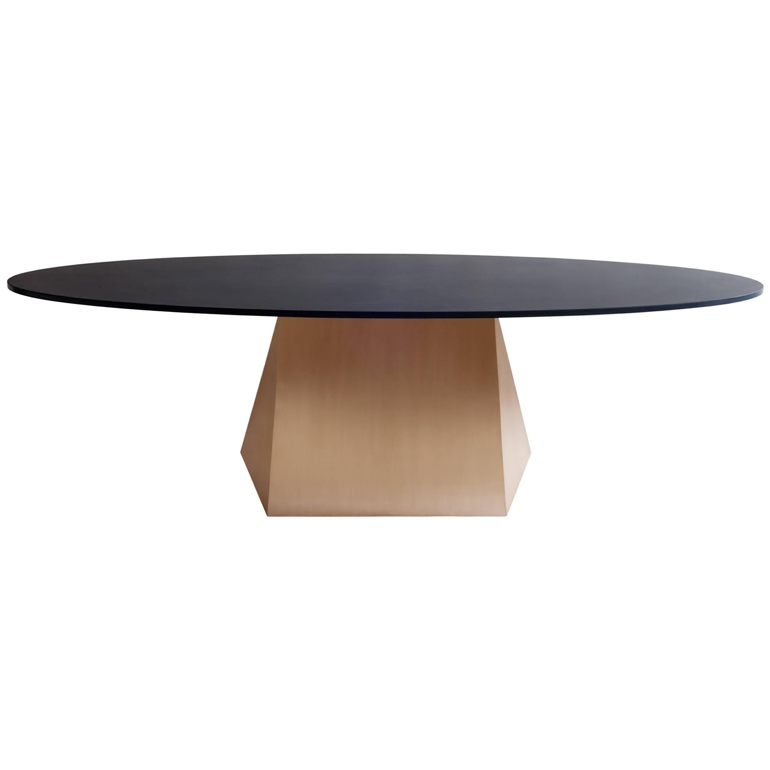 Henry Dining Table, Bronze and Stone For Sale
