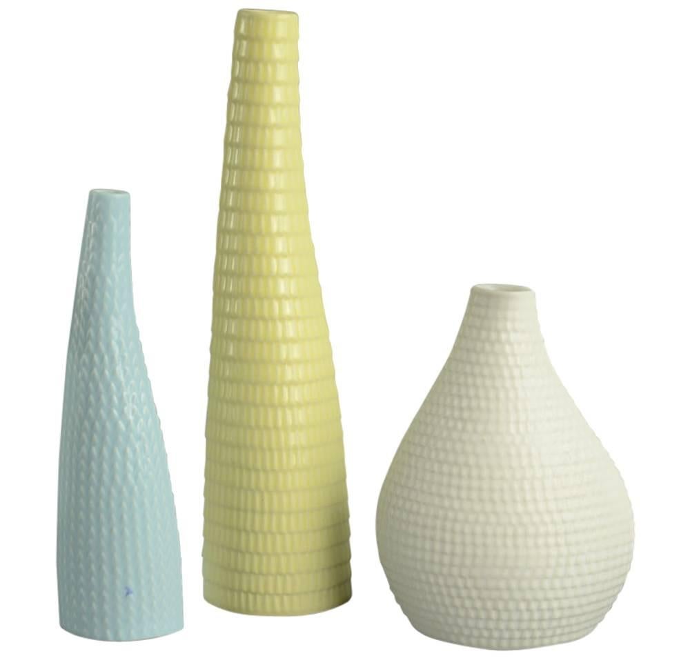 Three "Reptil" Vases by Stig Lindberg for Gustavsberg For Sale