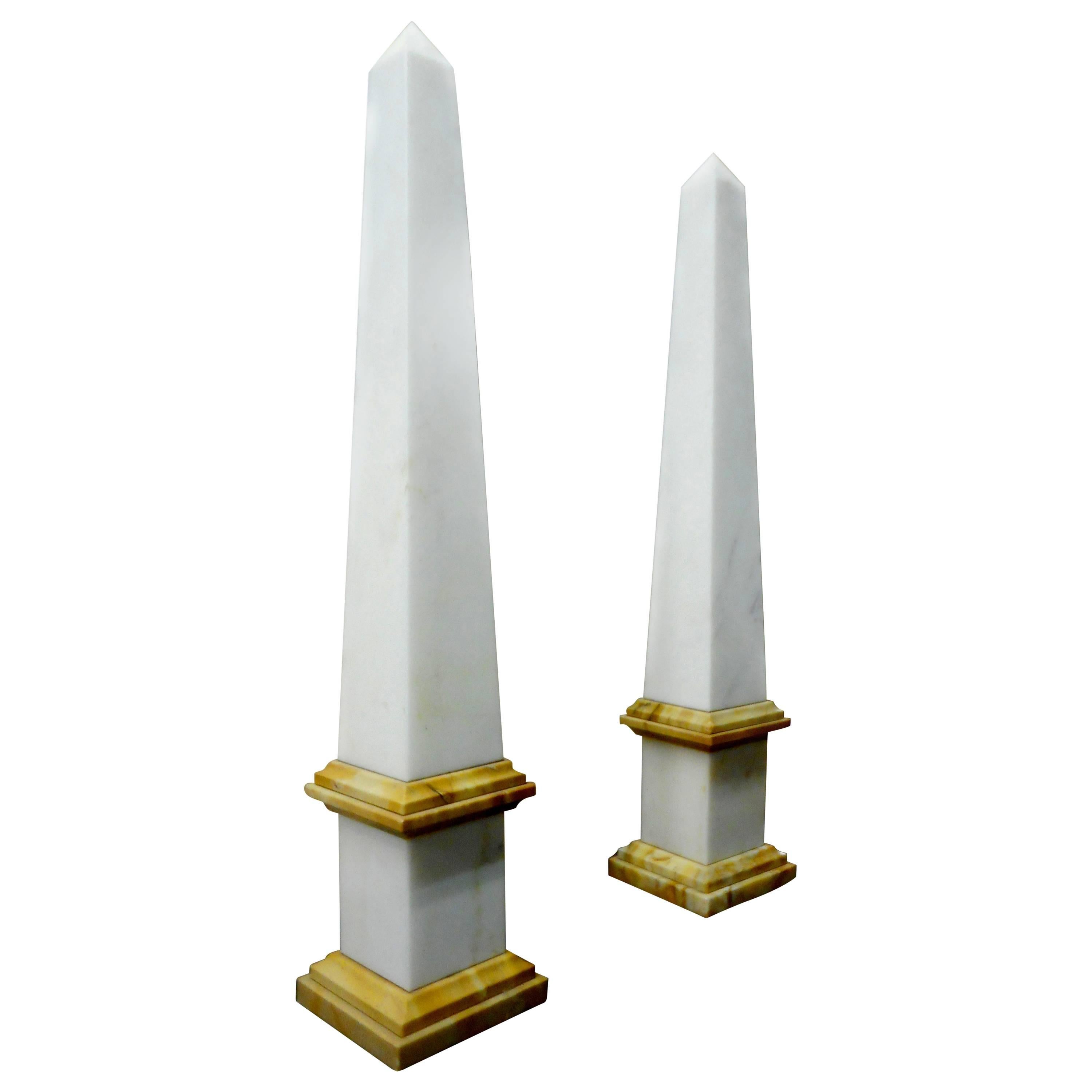 Important Two-Tone 70's Marble Obelisks