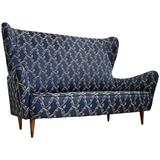 Early 20th Century Italian High Back Winged Settee