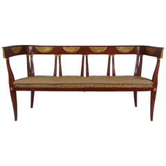 'Egyptian' Style Parcel Gilt and Painted Settee, Italy, circa 1805 5