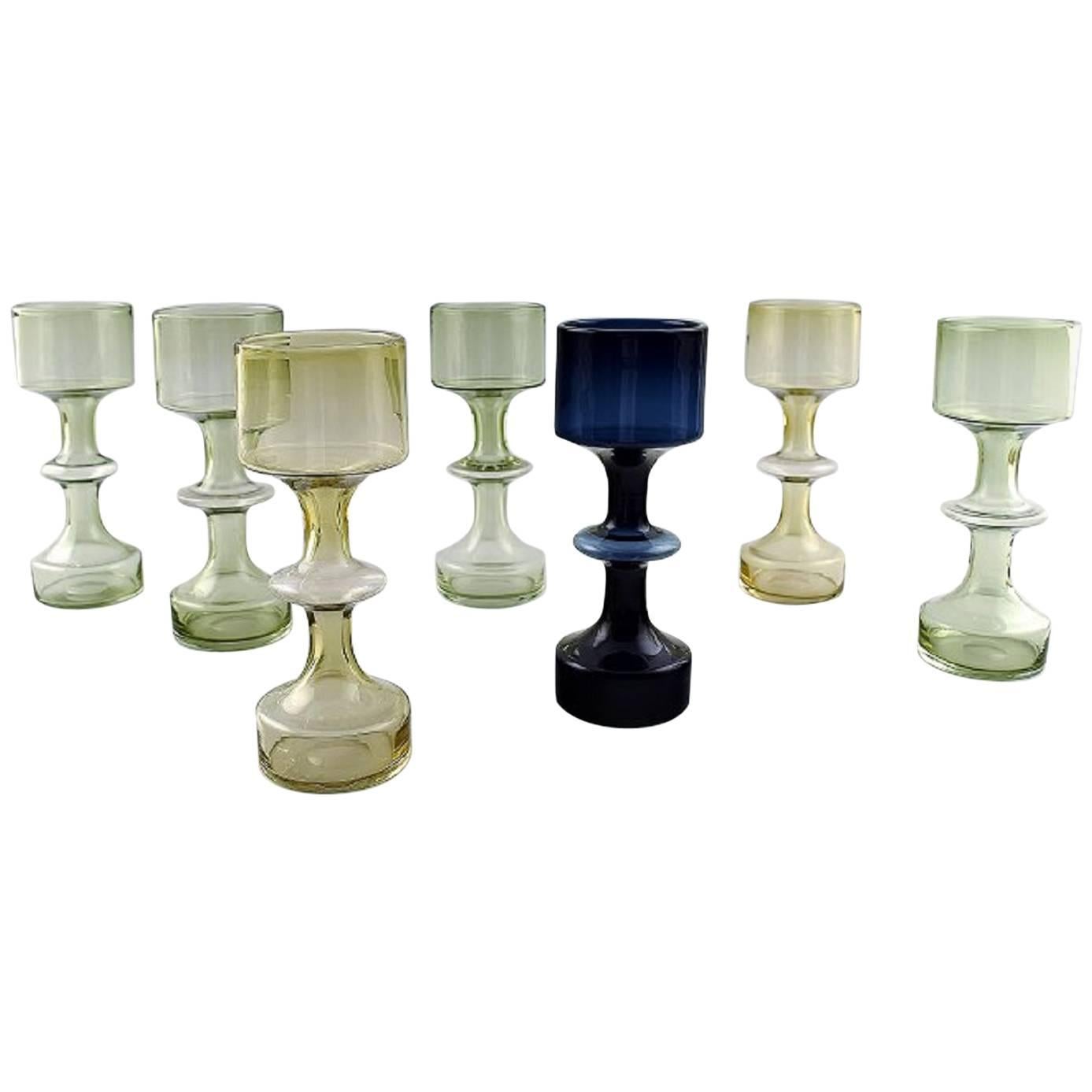 Kaj Franck, Collection of Seven Vases, Art Glass, 1960s, Finnish Design
