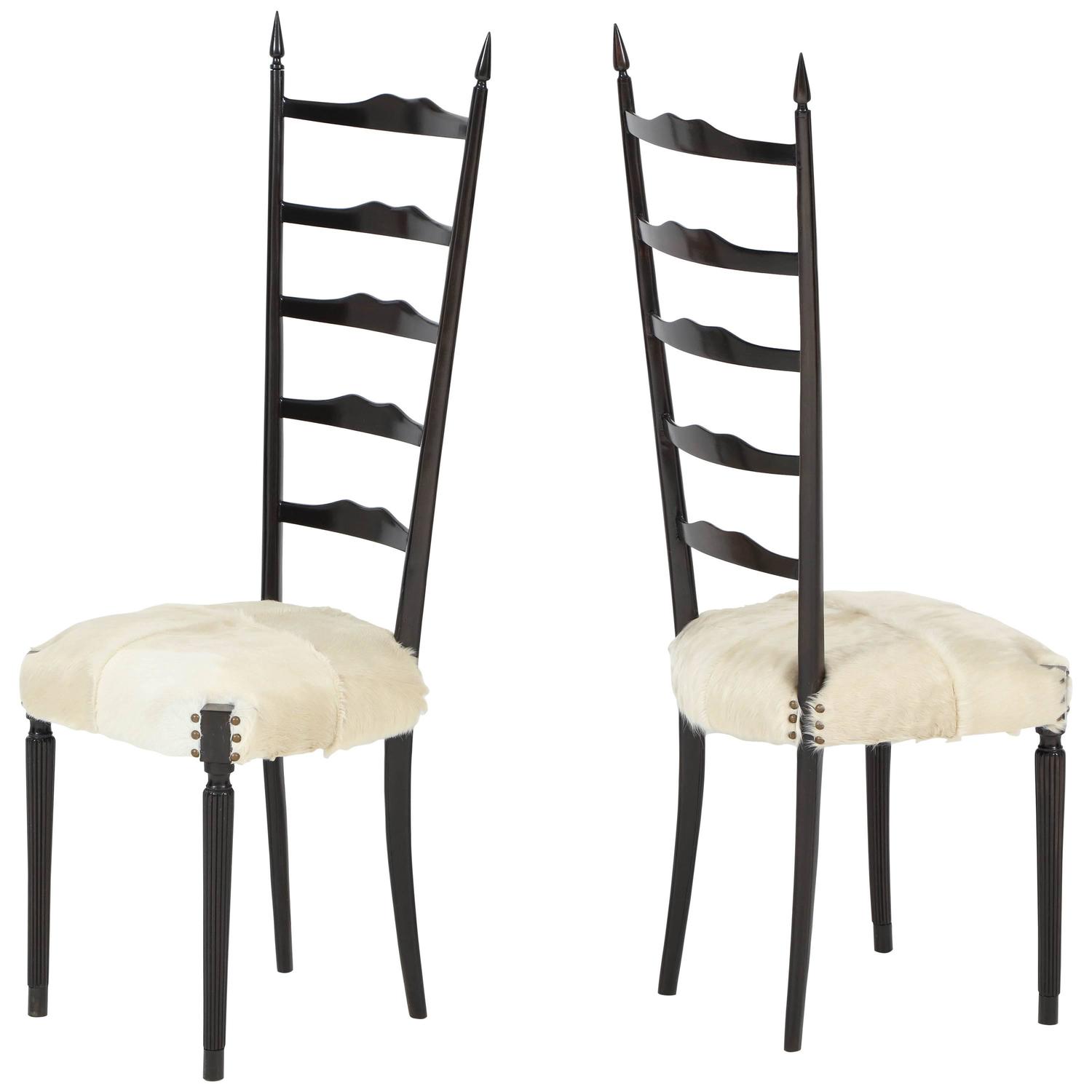 Pair of Chiavari High Back Side Chairs For Sale at 1stdibs