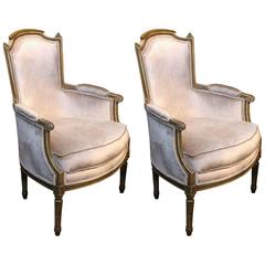 Pair of Louis XVI Bergere Chairs 8