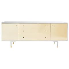 Julie Credenza Brass and Lacquered Wood