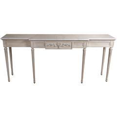 Fine Paint Decorated Marble-Top Console Table