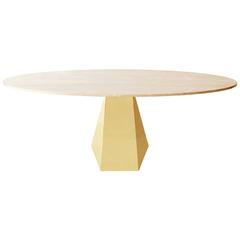 Oscar Dining Table, Brass and Stone