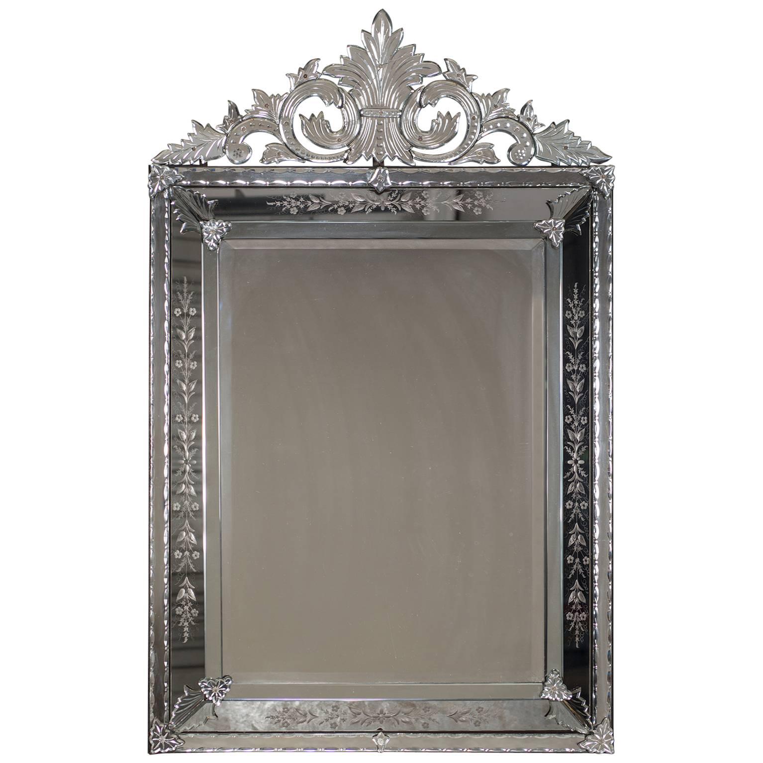 Antique Venetian Style French Pareclose Mirror, circa 1890
