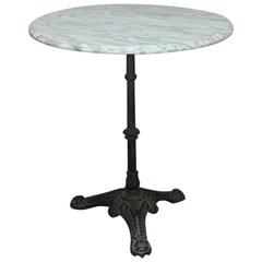 French Parisian Marble-Top Bistro Table