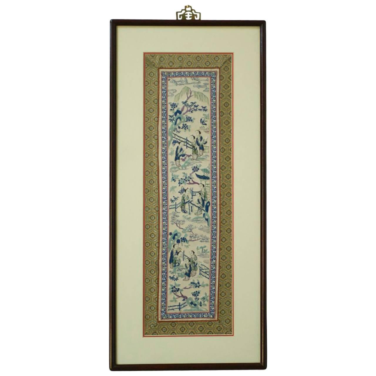 19th Century Chinese Embroidery Panel