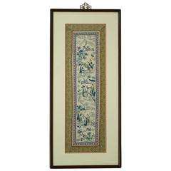 Antique 19th Century Chinese Embroidery Panel