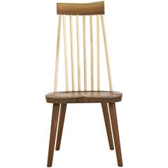 Shaker Style High Back Hardwood Chair in Walnut and Maple by Amish Woodworker