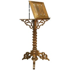 Monumental Italian Carved Oak Lectern Book Stand
