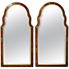 Pair of Queen Anne Style Chinoiserie Mirrors by Friedman Brothers
