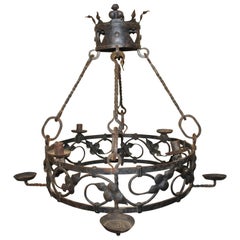 19th Century French Iron Chandelier