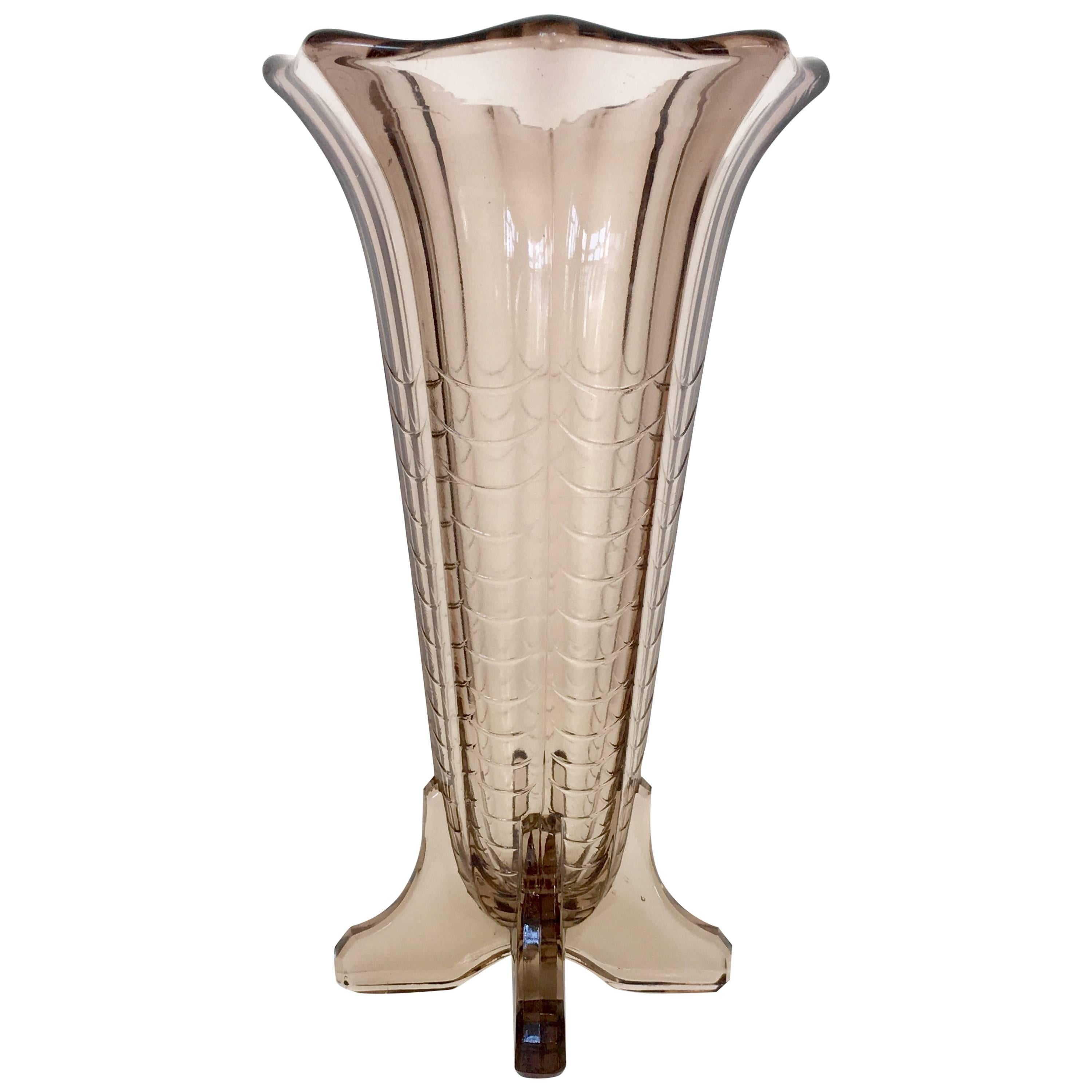 Val Saint Lambert Art Deco Vase For Sale