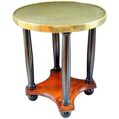 Art Nouveau Side Table, France, 1910, Brass