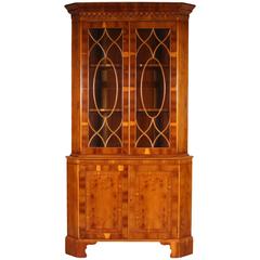 Yew Wood Corner Cabinet