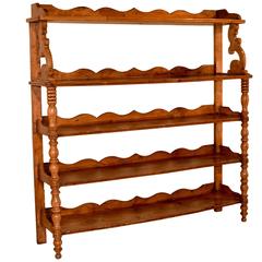 19th Century English Elm Standing Shelf 6
