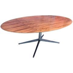 Florence Knoll Oval Table in Striking Brazilian Rosewood