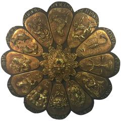 Fabulous Bronzed and Cast Resin Zodiac Wall-Mounted Sculpture or Plaque