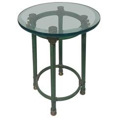 Great Gucci Style Side or Accent Table in Brass and Iron, circa 1970